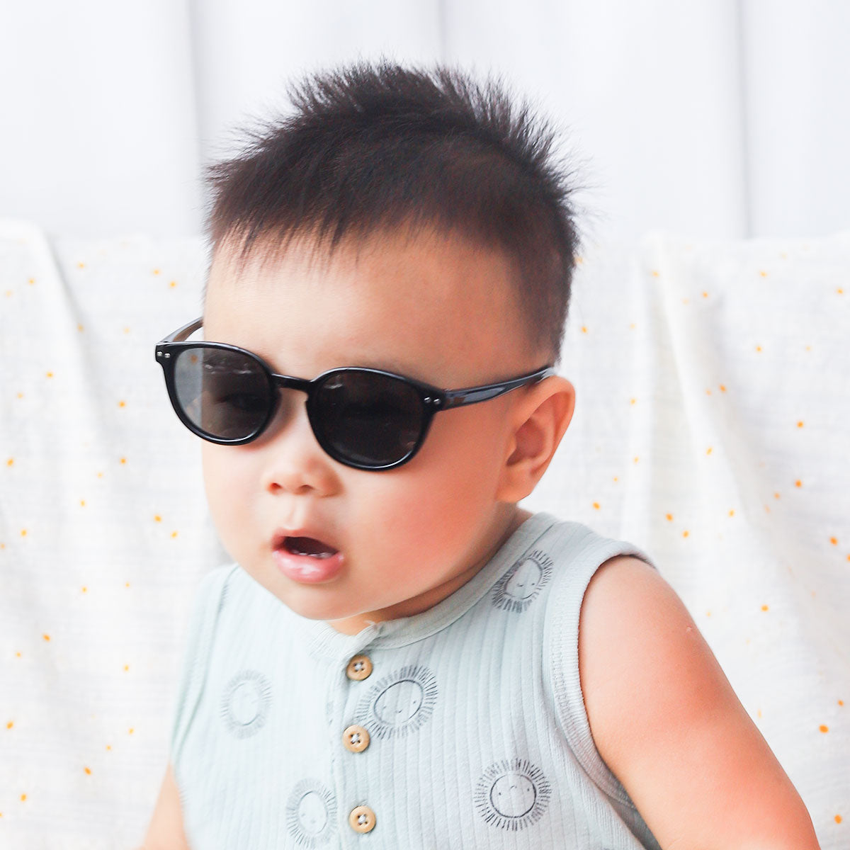 Black Full Rim Square Baby/ Toddler Sunglasses 0-2 Years for sale