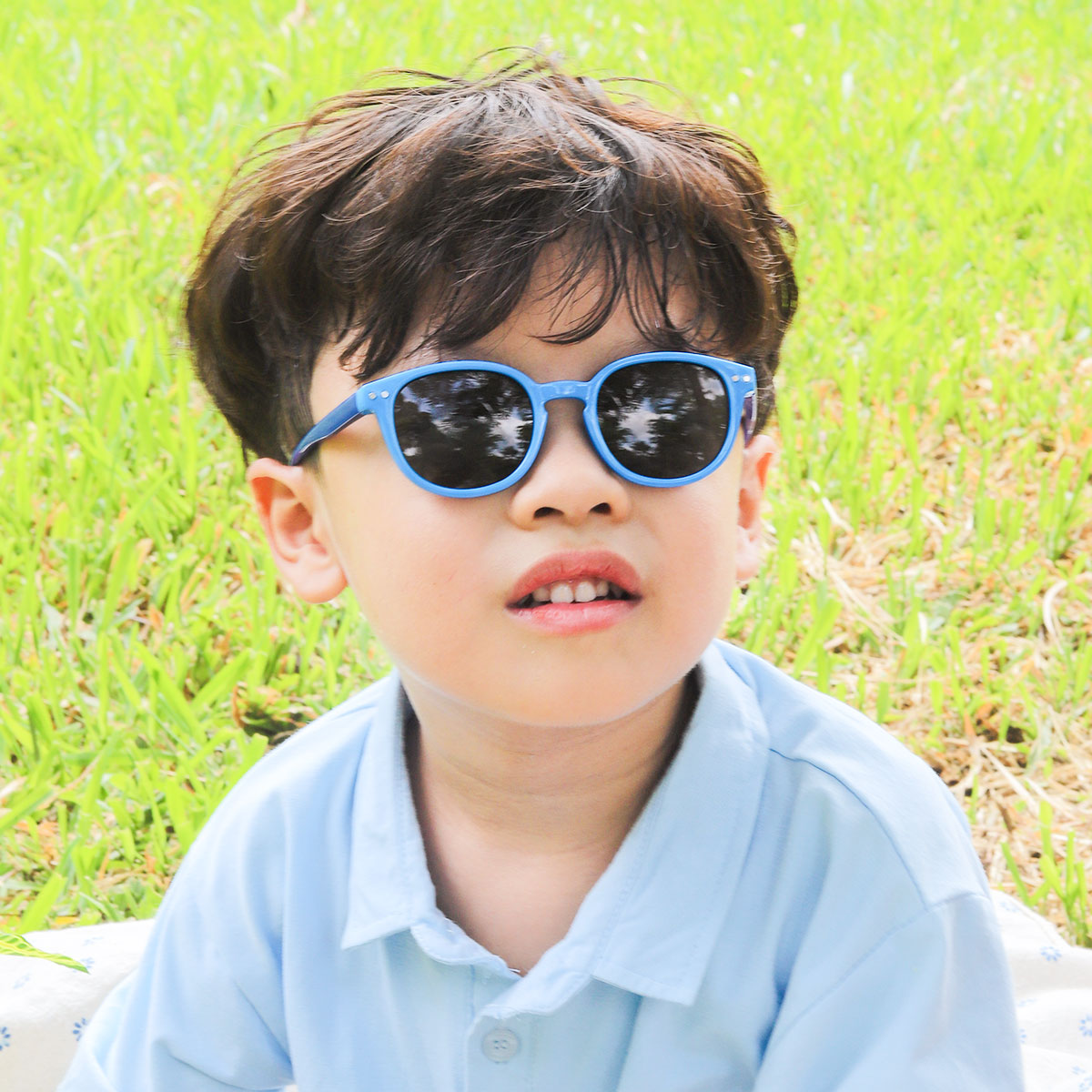 Stylish TR90 Frame Polarized Blue Sunglasses for Baby or Toddler (0-2 Years)