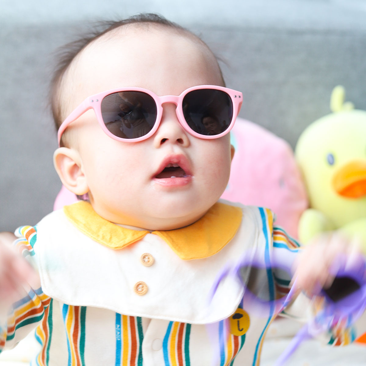 Buy Full Rim Square Baby/ Toddler Sunglasses 0-2 Years Super Flexible TR90 UV Protection, Cute Pink Kid&#39;s Fashionable Sunglasses for sale online