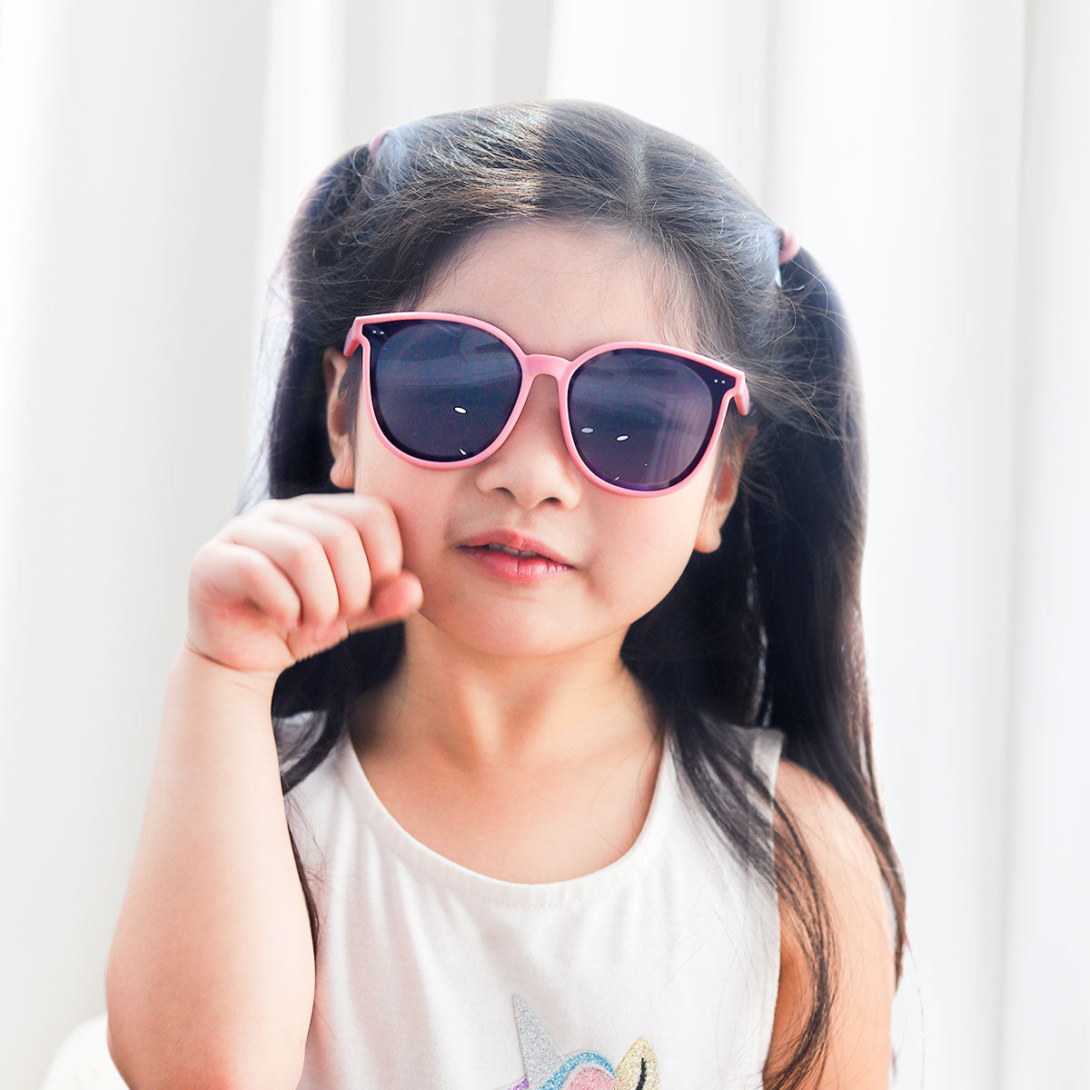 Baby Pink Kids Stylish Sunglasses for Sale Online, Polarized Oval Kids Sunglasses Multiple Colors UV Protection Soft Silicone Frame