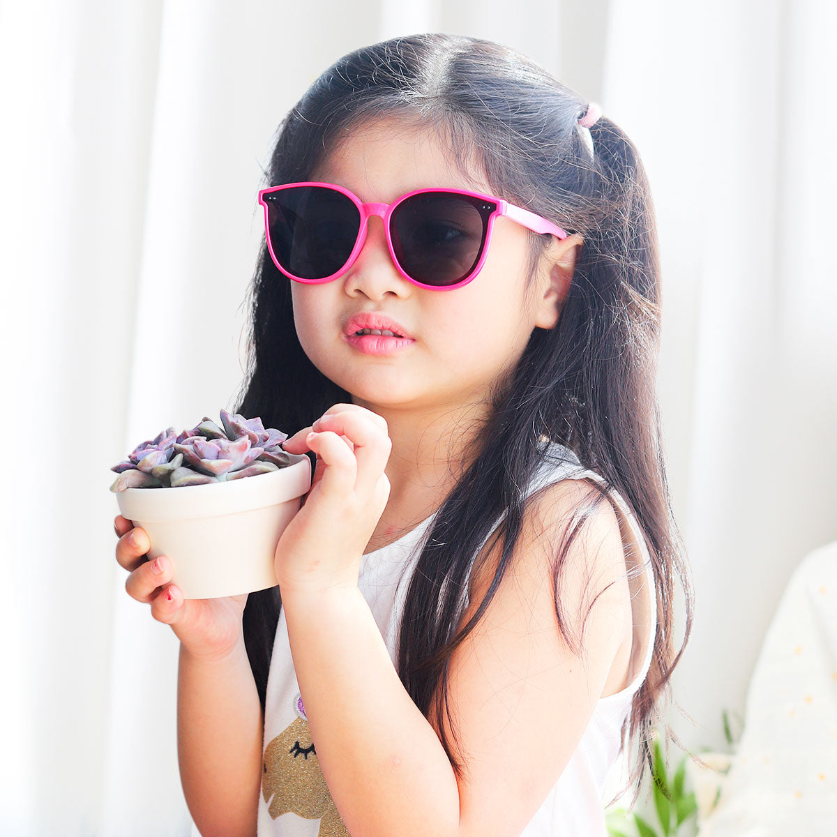 Buy Cool Large Pink Frame Sunglasses for Baby Girls Outdoor Activities