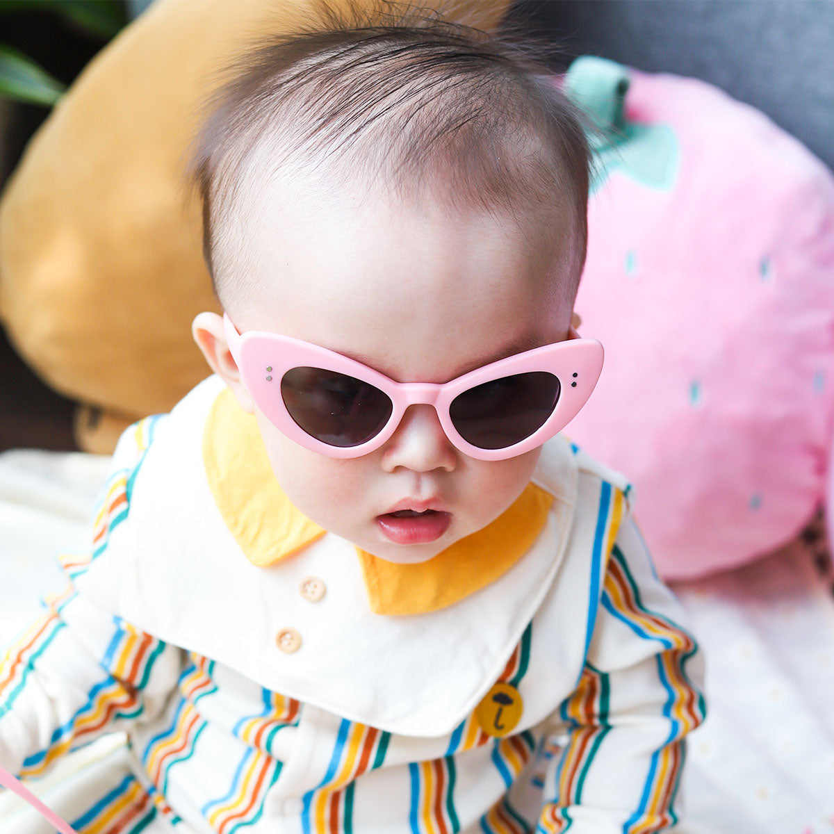 Flexible &amp; Fahionable Pink Cat Eye Sunglasses for Girls Aged 0-2 for sale online