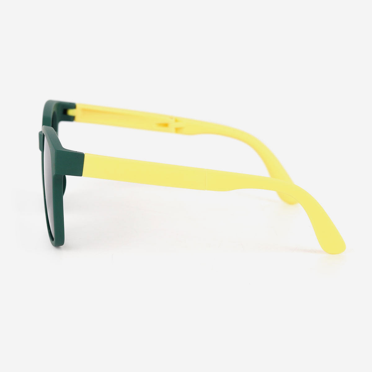 Black and Yellow Bendable Flexible Kids Polarized Sunglasses, Dark Green/ Yellow Girls Boys Silicone Sunglasses, Foldable Kid Sunglasses