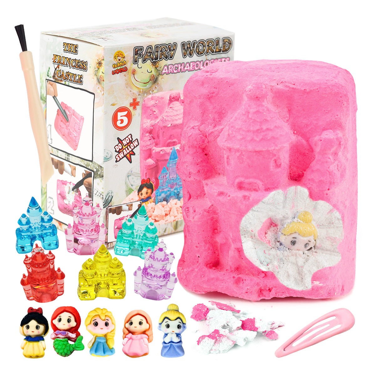 Castle Excavation Blind Box for sale, Dig Kit for Kids with Surprise Mermaids, Great STEM Toys Birthday Party Kids Activities, DIY Barrettes Snap Hair Clips for Girls 5+