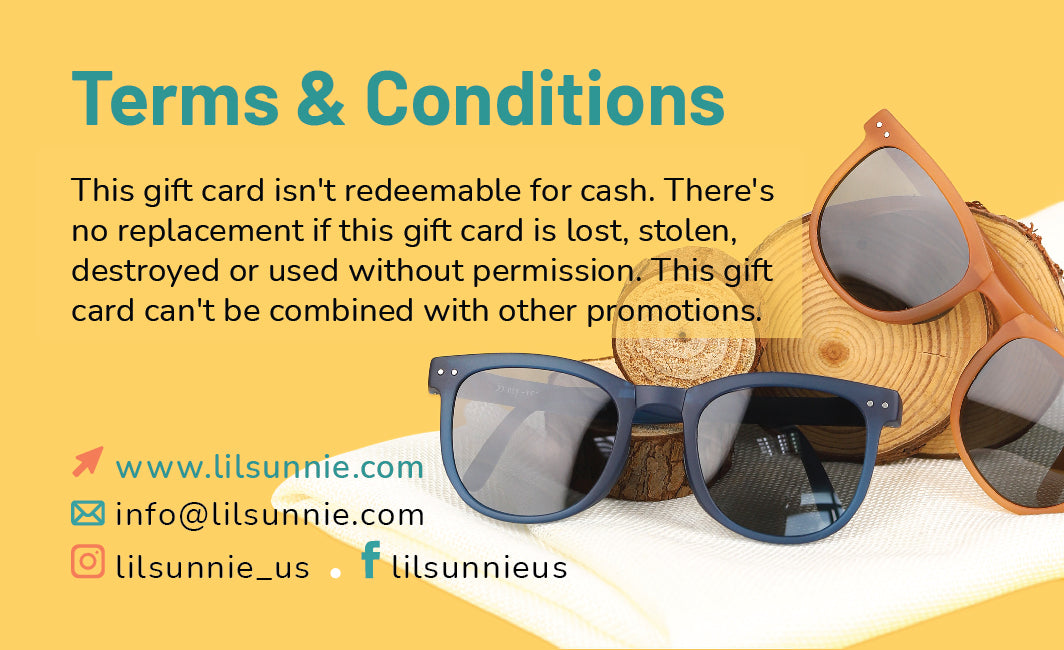 Little Sunnie Sunglasses Gift Card $16.99 code xr3hcmw638kd redeemed at lilsunnie.com