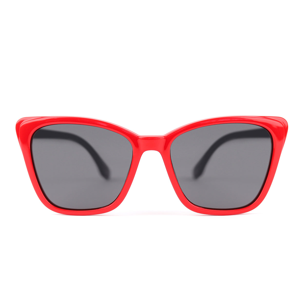 Large Cat-Eye Polarized Sunglasses Trendy Red TR90 Frame UV Protection