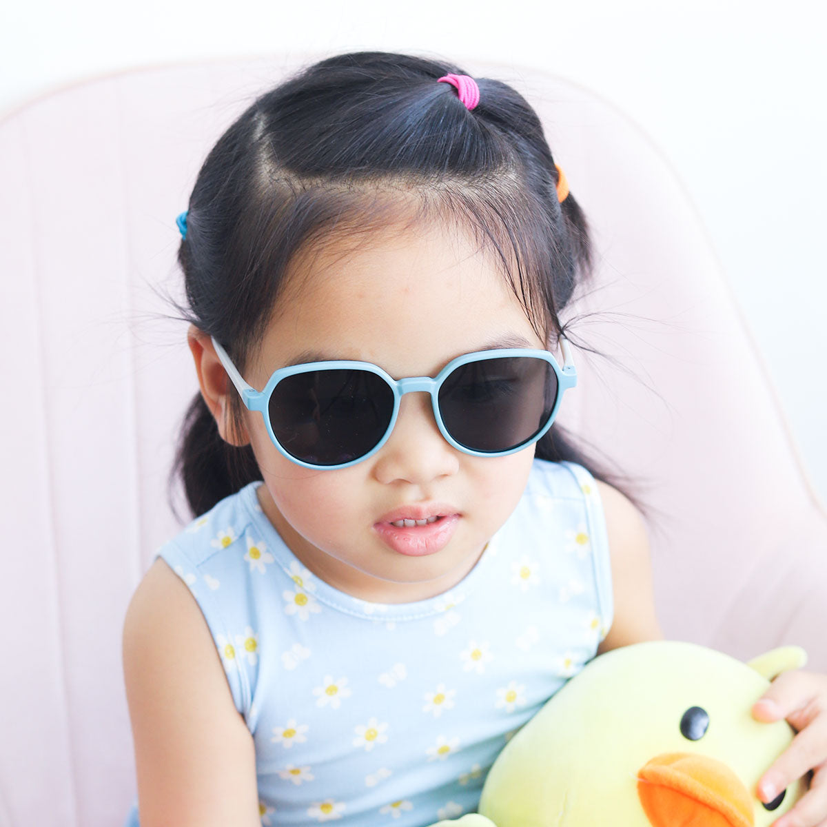 Children Blue Round Frame Sunglasses Kids Eyewear Outdoor UV Protection