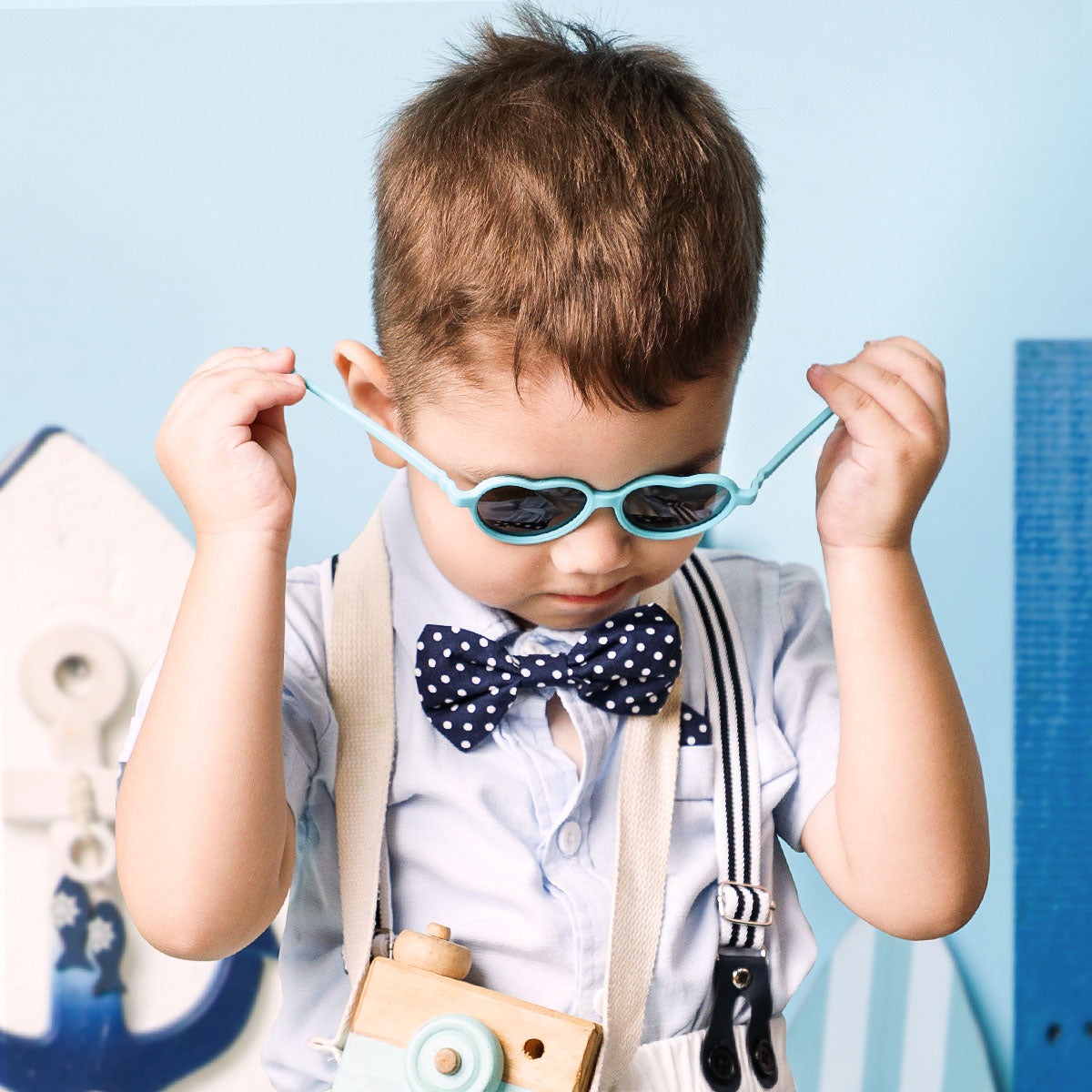 Polarzied Anti UV Shades for Baby Heart Shaped Sunglasses, Fashion Love Heart Sunglasses for Baby & Toddler 0 - 2 Years, Party Eyeglasses