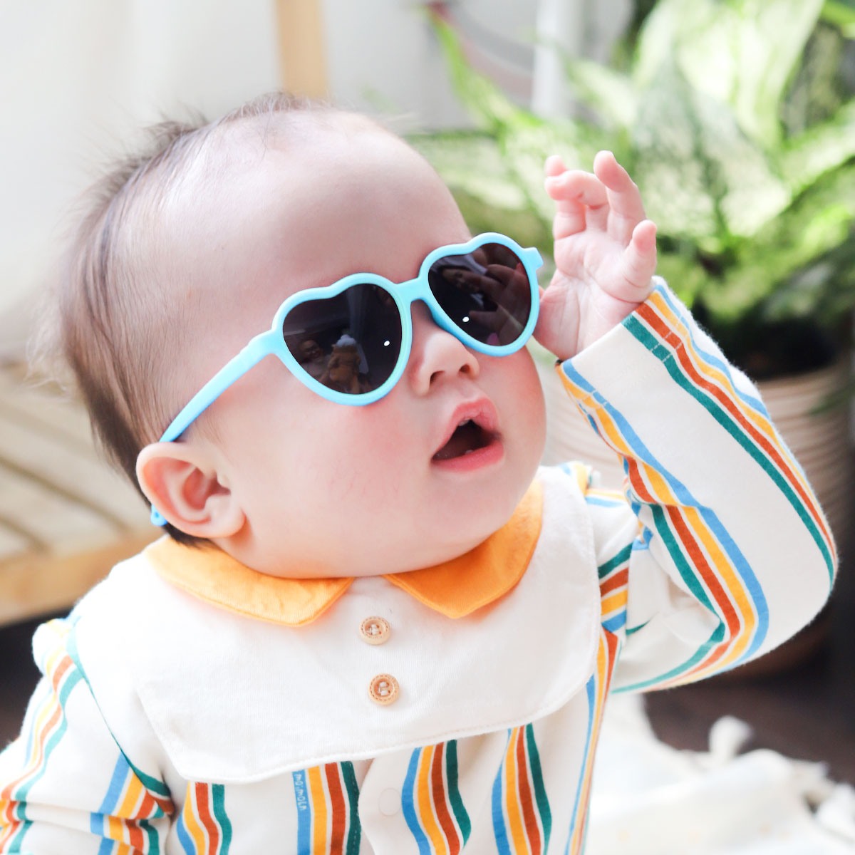 Polarized Flexible Heart Sunglasses for Kids Baby Ages 0-2 UV Protection