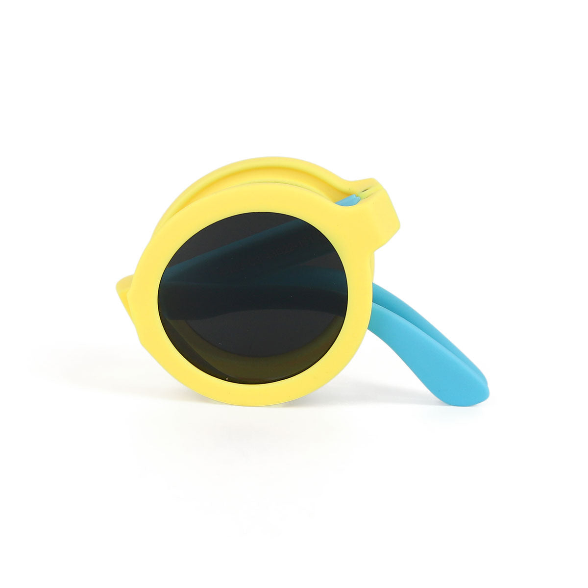 Buy Foldable Sunglasses for Kids, Kids Round Frame Foldable Sunglasses, Fashion Style Foldable Sunglasses for Kids, Polarized Kids Round Sunglasses, Cute Baby Shades Eyewears, Kids Flexible Polarized UV Protection Sunglasses for Boys Girls Age 4-7, Yellow Blue Polarized Children Sunglasses for Birthday Pool Barbecue Party