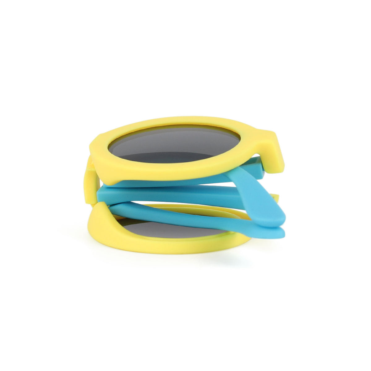 Buy Foldable Sunglasses for Kids, Kids Round Frame Foldable Sunglasses, Fashion Style Foldable Sunglasses for Kids, Polarized Kids Round Sunglasses, Cute Baby Shades Eyewears, Kids Flexible Polarized UV Protection Sunglasses for Boys Girls Age 4-7, Yellow Frame and Blue Legs Fodable Sunglasses for Kids