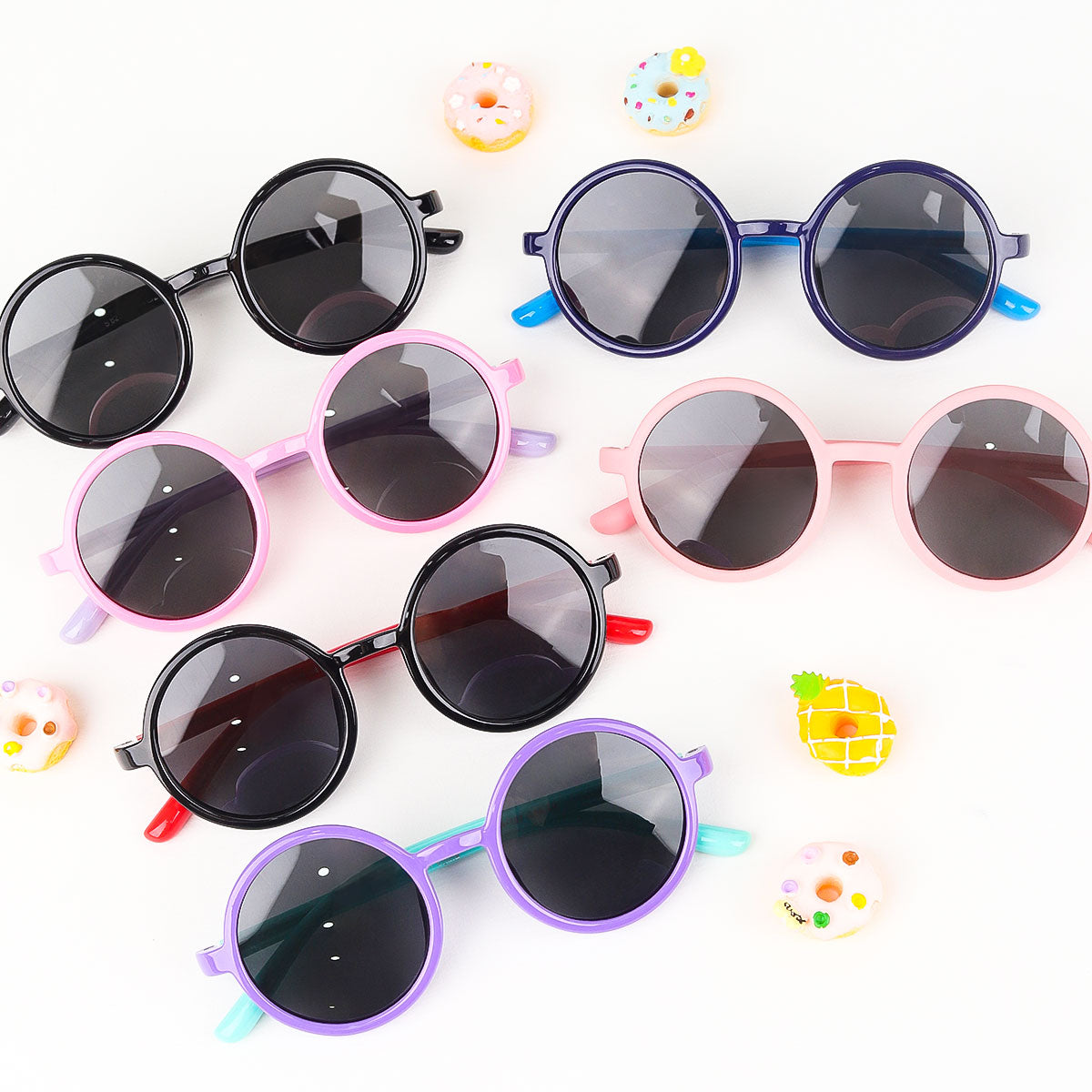 Buy Round Polarized Kids Sunglasses 100 UV Protection Multi Color Summer Accessories Navy