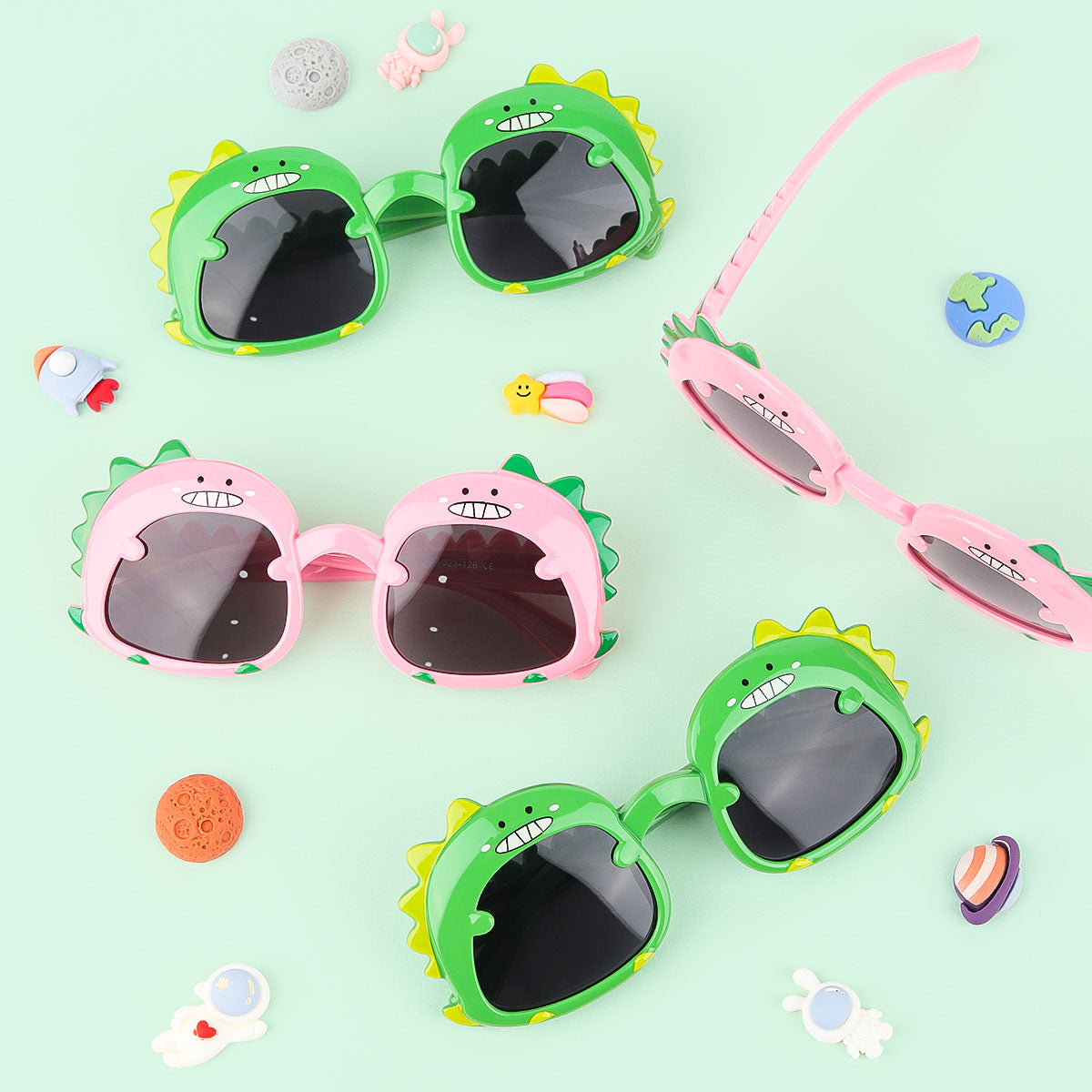 Dinosaurs kids sunglasses with polarized lenses and UV protection, Cute animal shaped sunglasses for kids birthday party favors