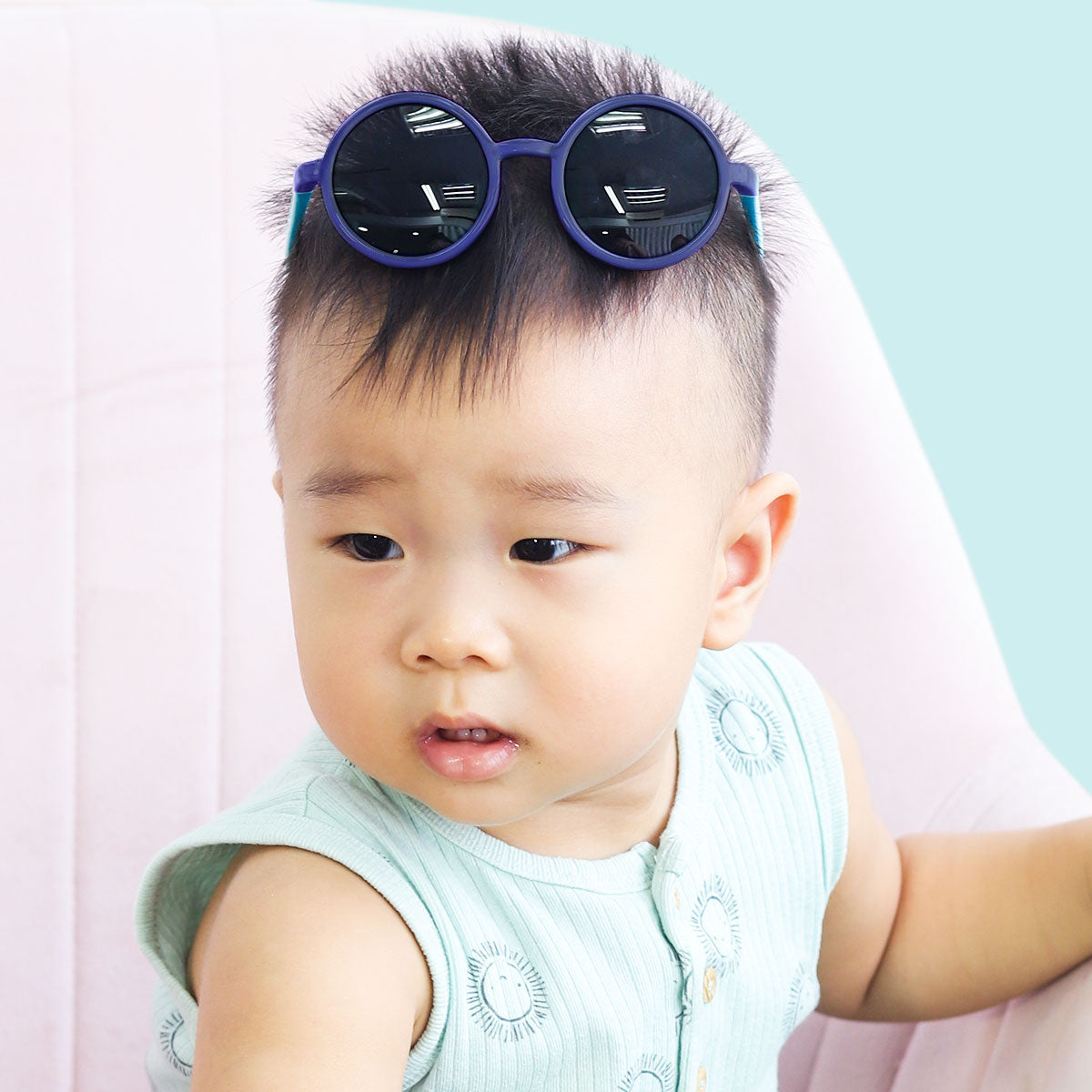 Blue Color Round Shape Sunglasses for Boys Girls, Shades Eyewear UV Protection Outdoor 