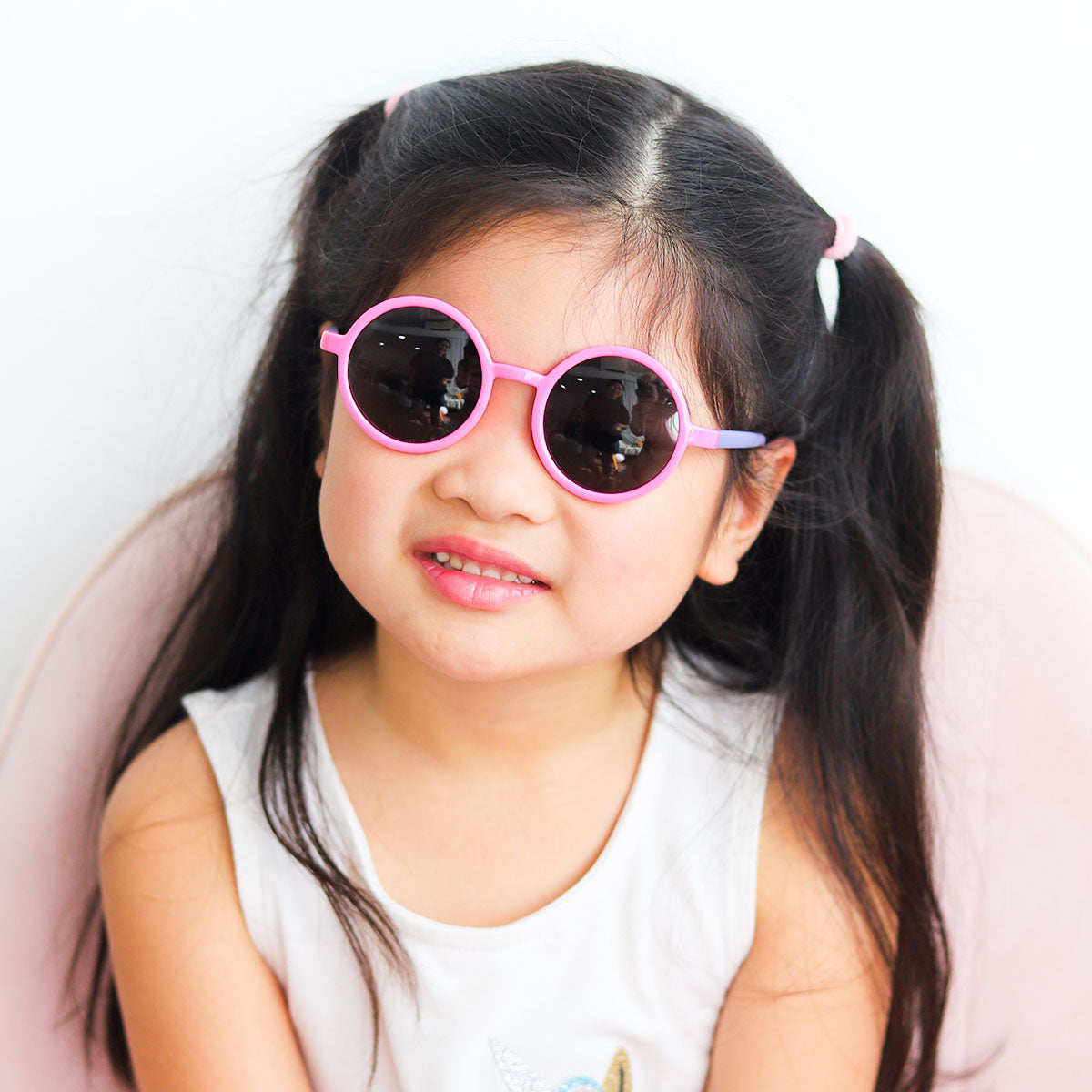 Buy Pink Round Kid&#39;s Sunglasses UV Protective Lenses