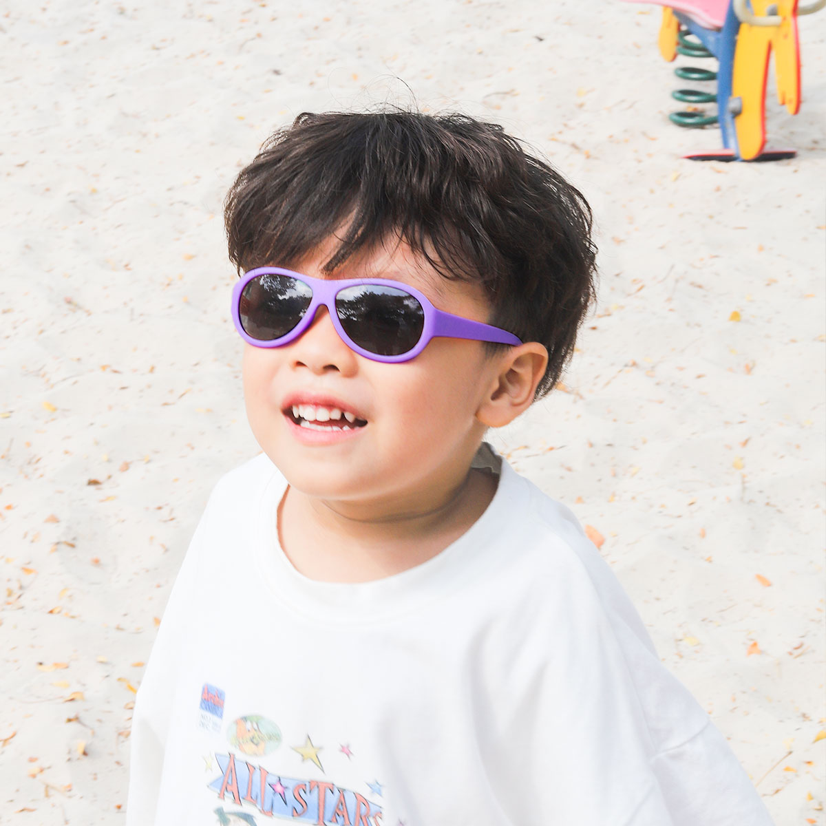 0-2 Years Aviator Kids Sunglasses, Purple Soft Silicon Frames with 100% UV Protection