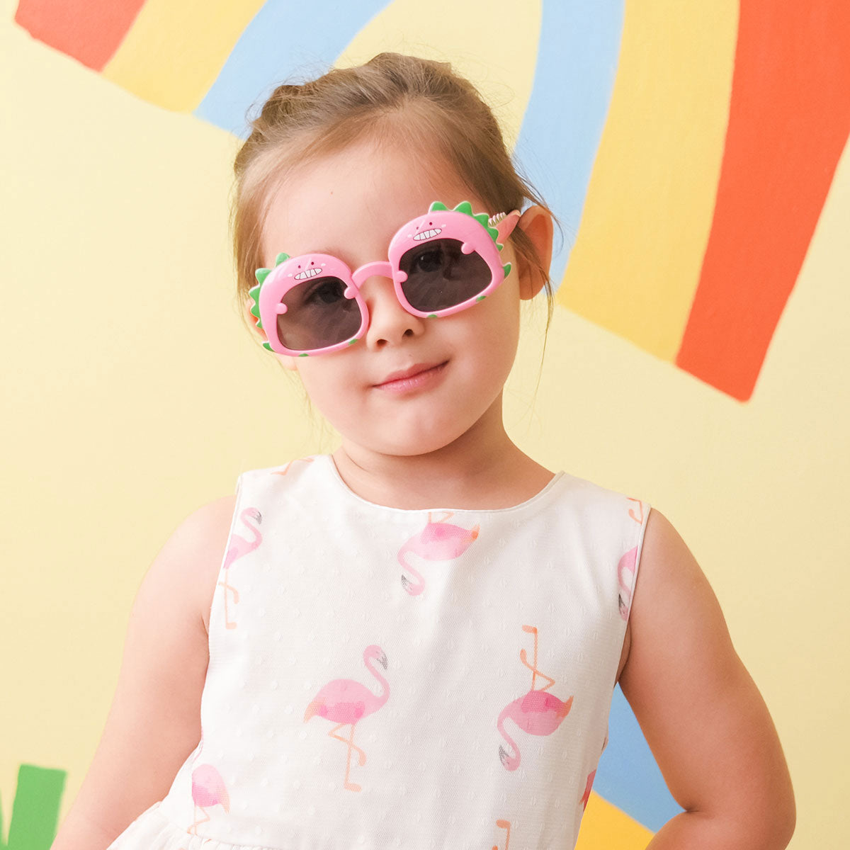 Cute Pink Cartoon Dinosaur Shaped Sunglasses for Kids, Buy Children Cartoon Sunglasses