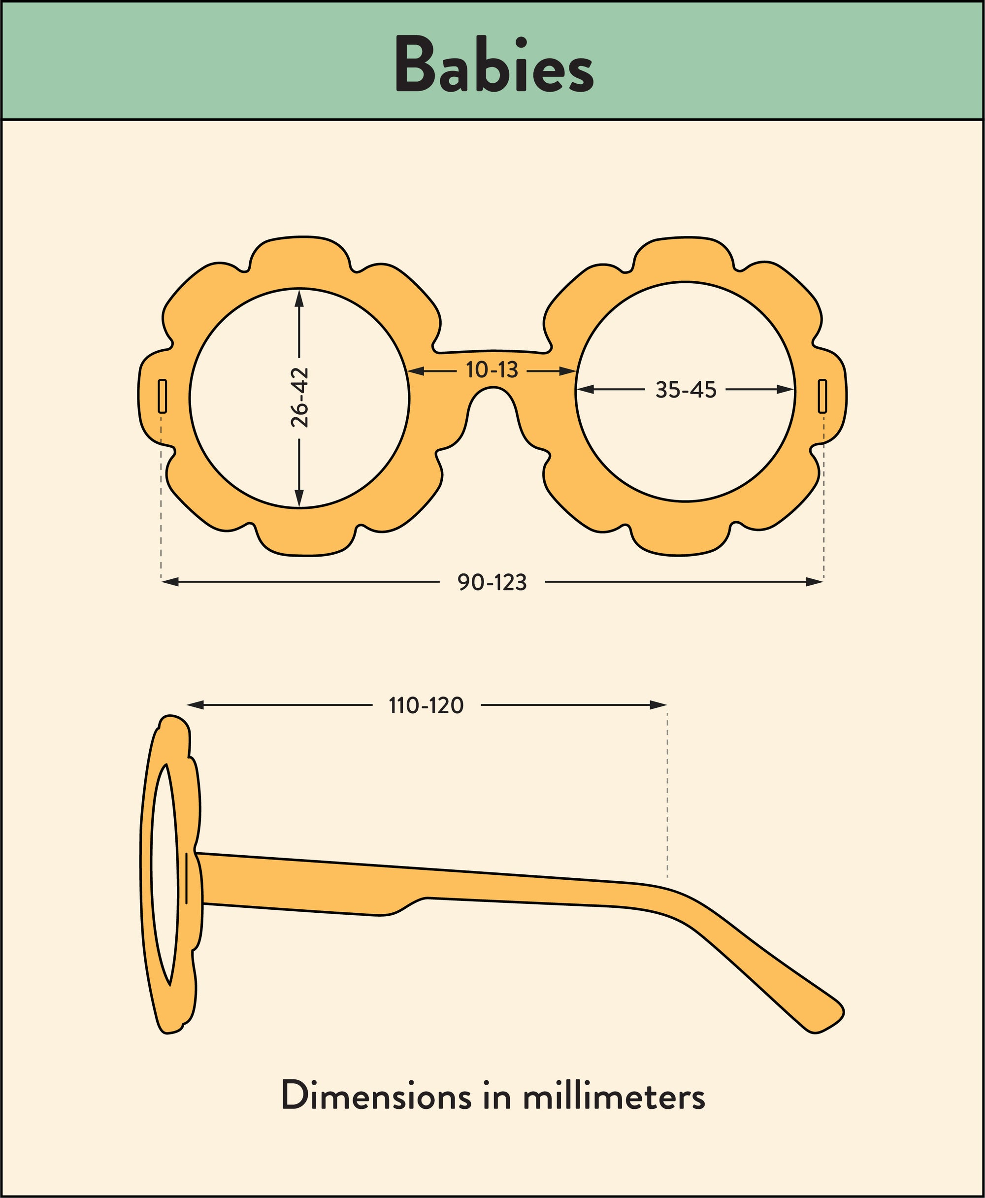 Babies Sunglasses Size Guide