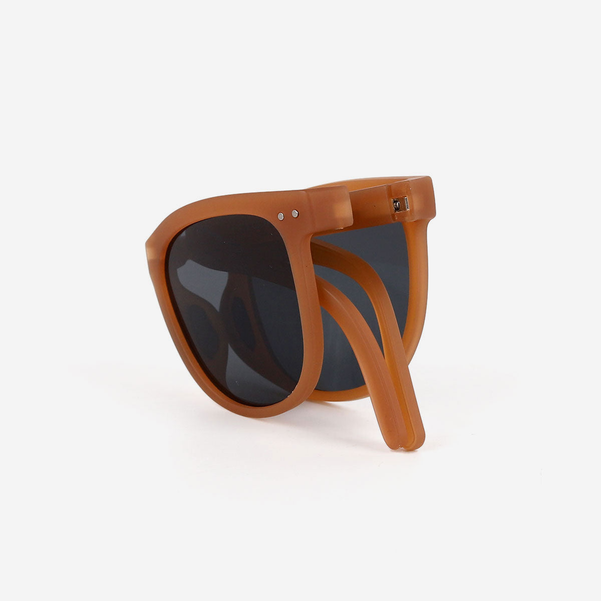 Plastic Full Frame Foldable Sunglasses with Polarized Lens, Kids Portable Folding Polarized Sunglasses with Brown Frame, Buy Kids Foldable Sunglasses Online, Buy Fashion Trendy Kids Folding Sunglasses Boys Girls