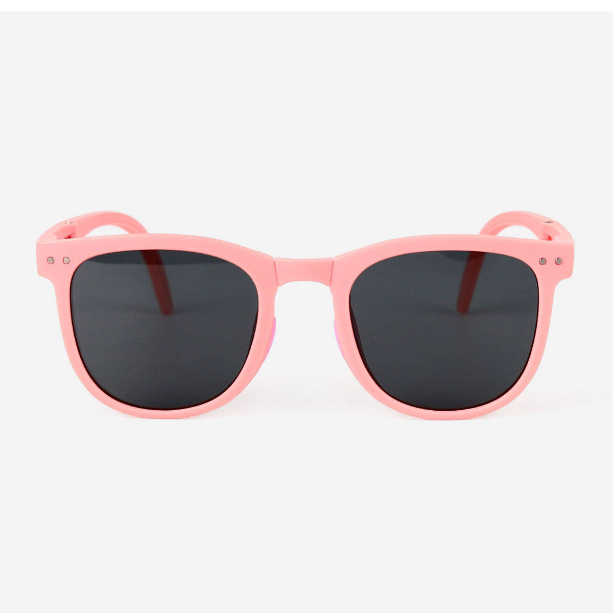 Flexible Silicone Kids Sunglasses UV400 Shade Polarized Lens, Children Pink Plastic Full Frame Foldable Sunglasses with Polarized Lens, Unbreakable Sunglasses for Kids, Suitable for Daily Wear