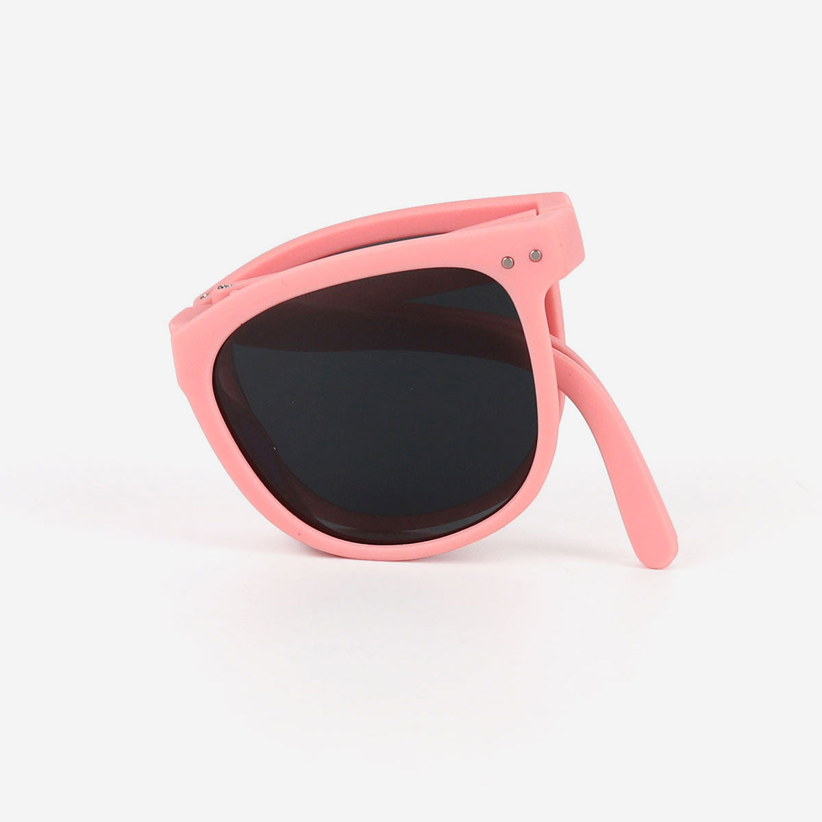 Kids Portable Folding Polarized Sunglasses with Pink Frame, Flexible Silicone Kids Sunglasses UV400 Shade Polarized Lens, Pink Portable Folding Sunglasses for Kids 100% UV Protected Lenses, Children Pink Plastic Full Frame Foldable Sunglasses with Polarized Lens, Polarized Pink Kids Foldable Sunglasses UV Protection