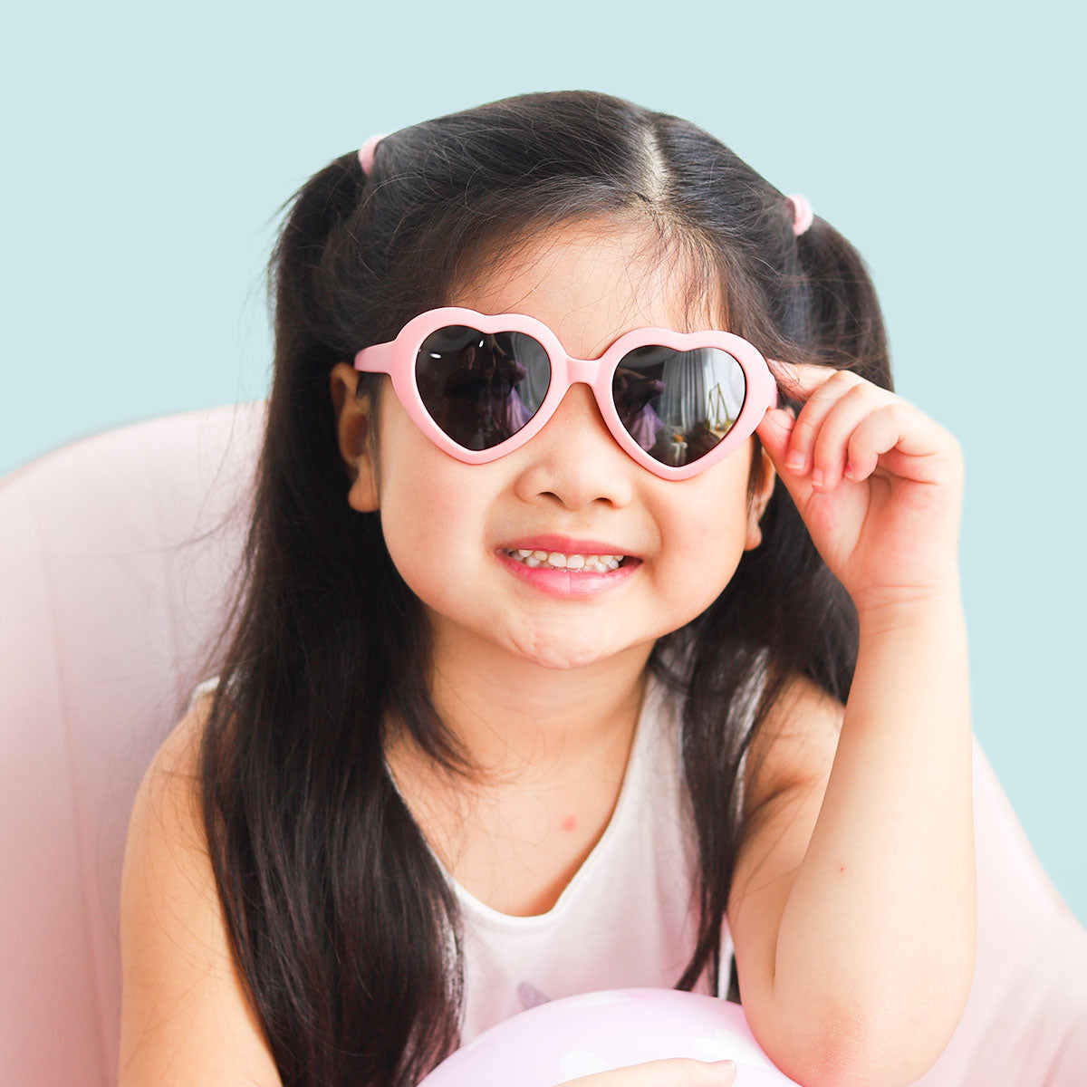 Heart Shaped Pink Kids Sunglasses Sized for Ages 3-10, Baby Girls&#39; Accessories