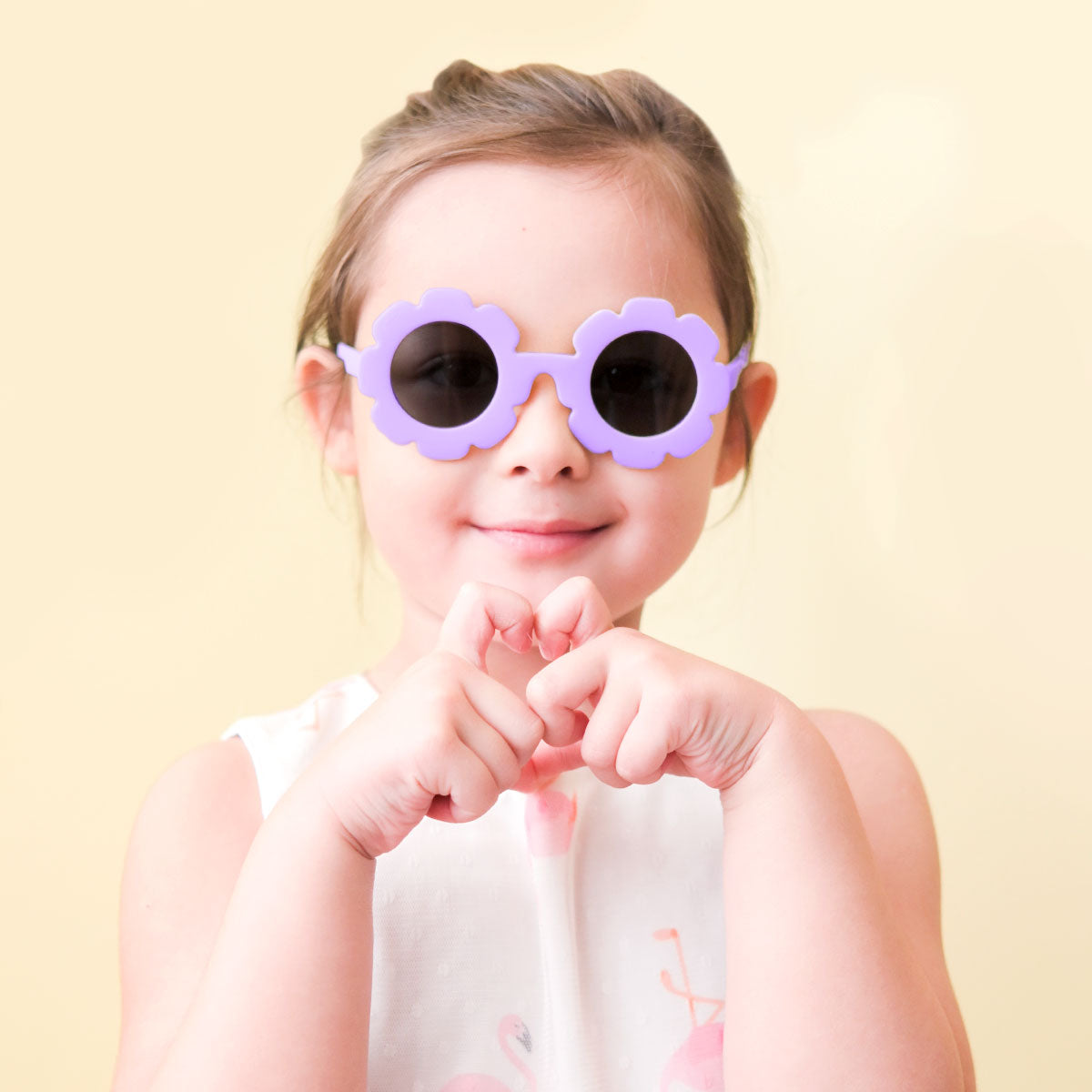 Purple Round Flower Sunglasses for Kids, Cute Outdoor Beach Sunglasses 